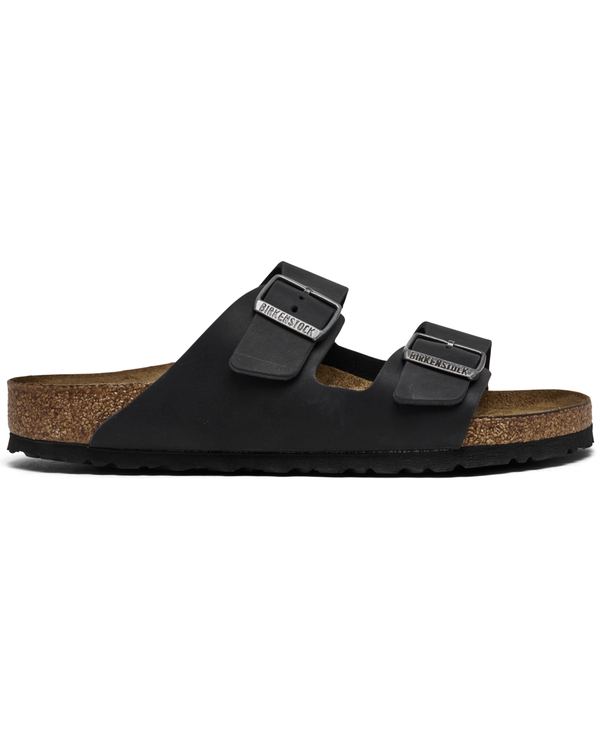 Birkenstock Men's Arizona Essentials Leather Two-strap Sandals From Finish Line In Black