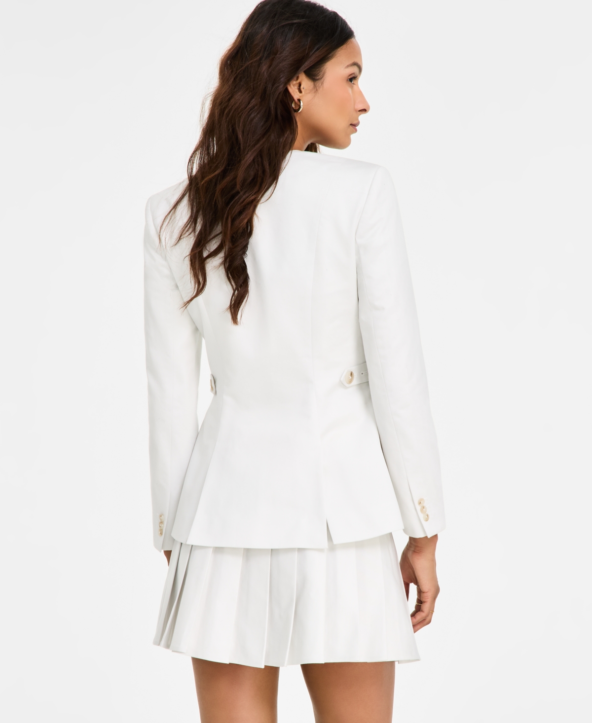 French Connection Sabine Slim Fit Stretch Cotton Twill Jacket In Summer White