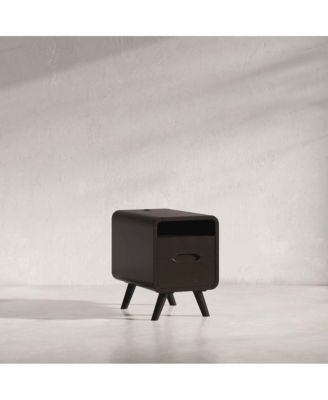 Marlowe Mid-Century Modern USB Charging Curved Chairside End Table