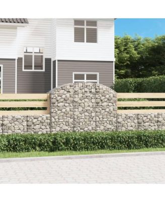 Arched Gabion Basket 59.1"x19.7"x47.2"/55.1" Galvanized Iron