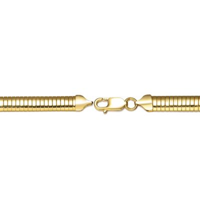 Sterling Silver 14K Gold Plated Omega Bracelet-Unisex