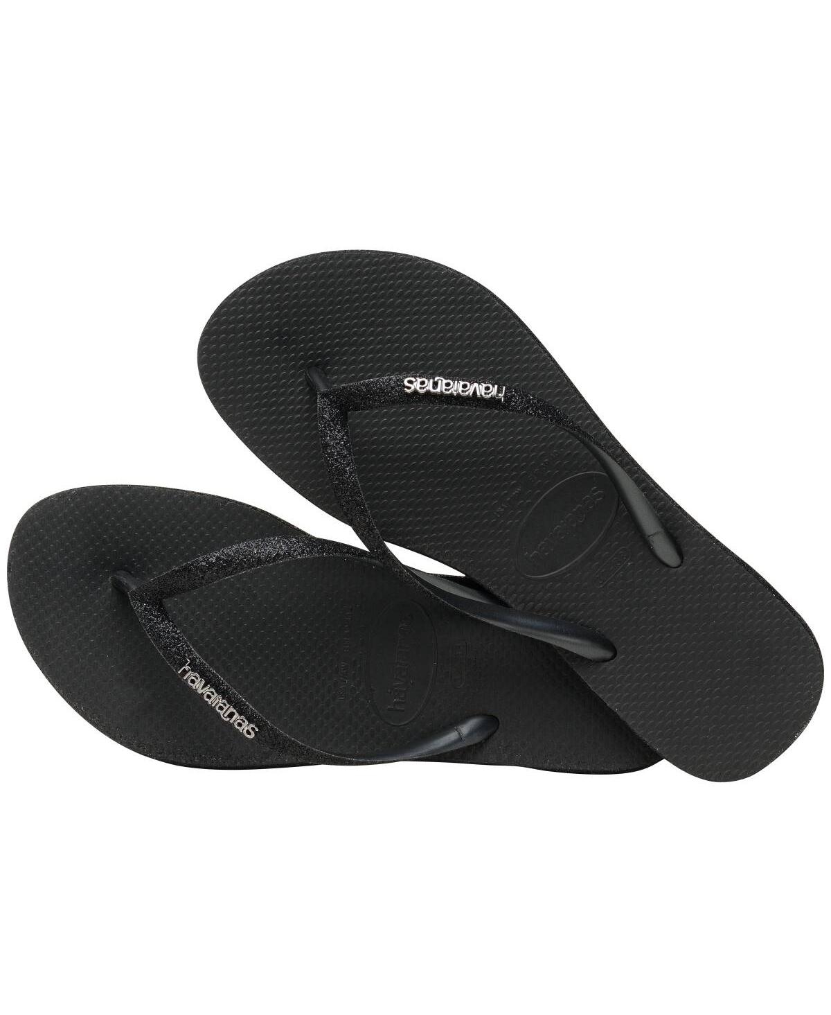 Havaianas Slim Sparkle Flip Flop In Black