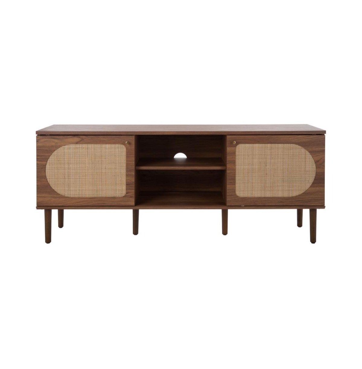 Claude 2 Door 2 Shelf Media Stand - Walnut