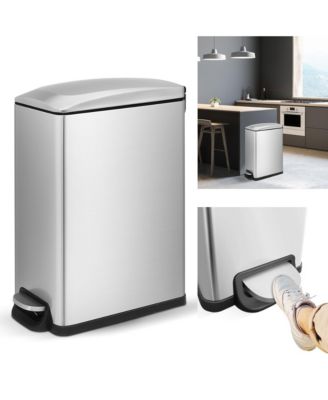 12 Gal/ 45 Liter  Slim Stainless Steel Step-on kitchen Trash Can