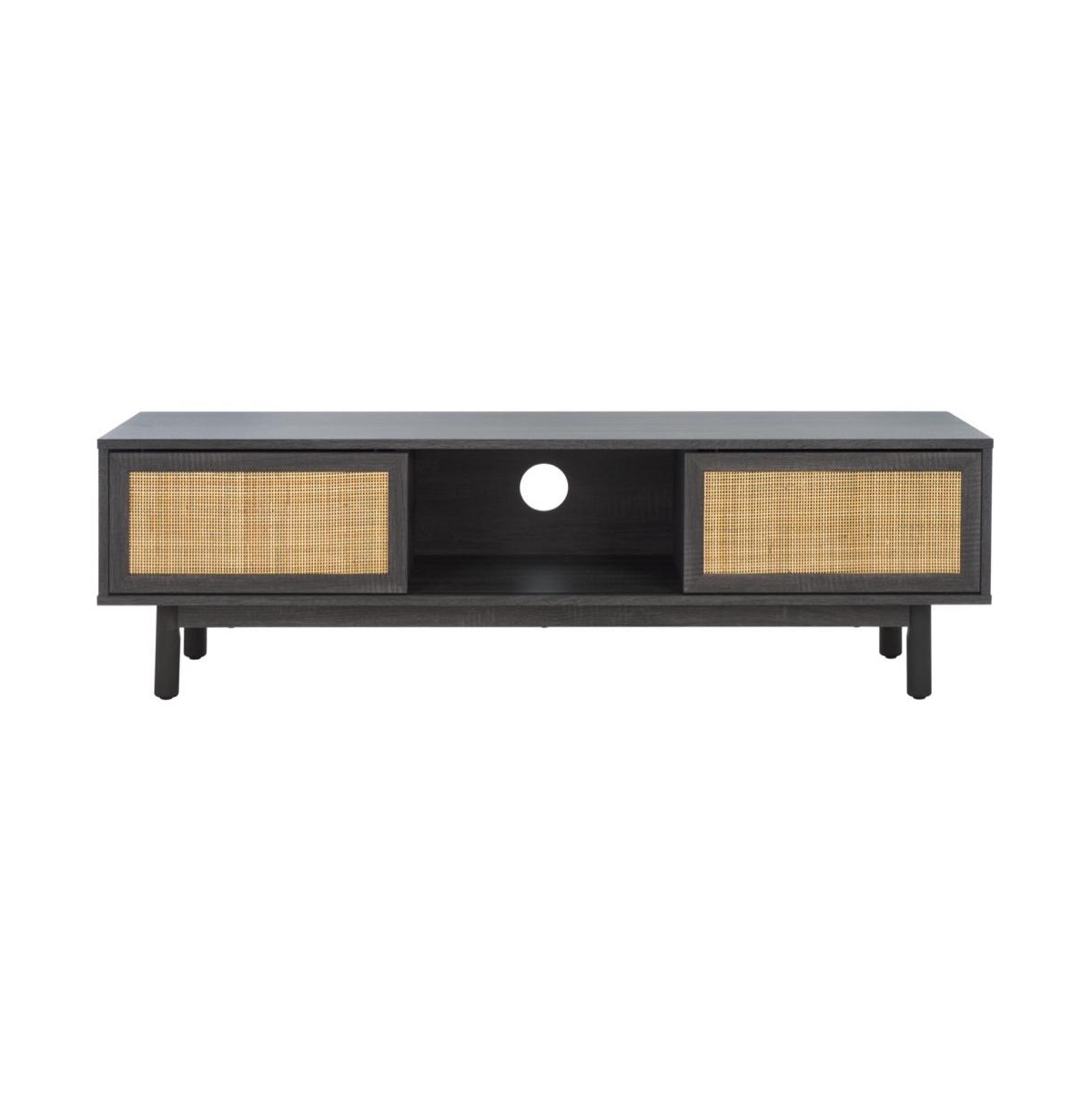 Aino 2 Door Media Stand - Distressed black