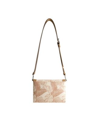 Graphic Leaf Print City Messenger Bag