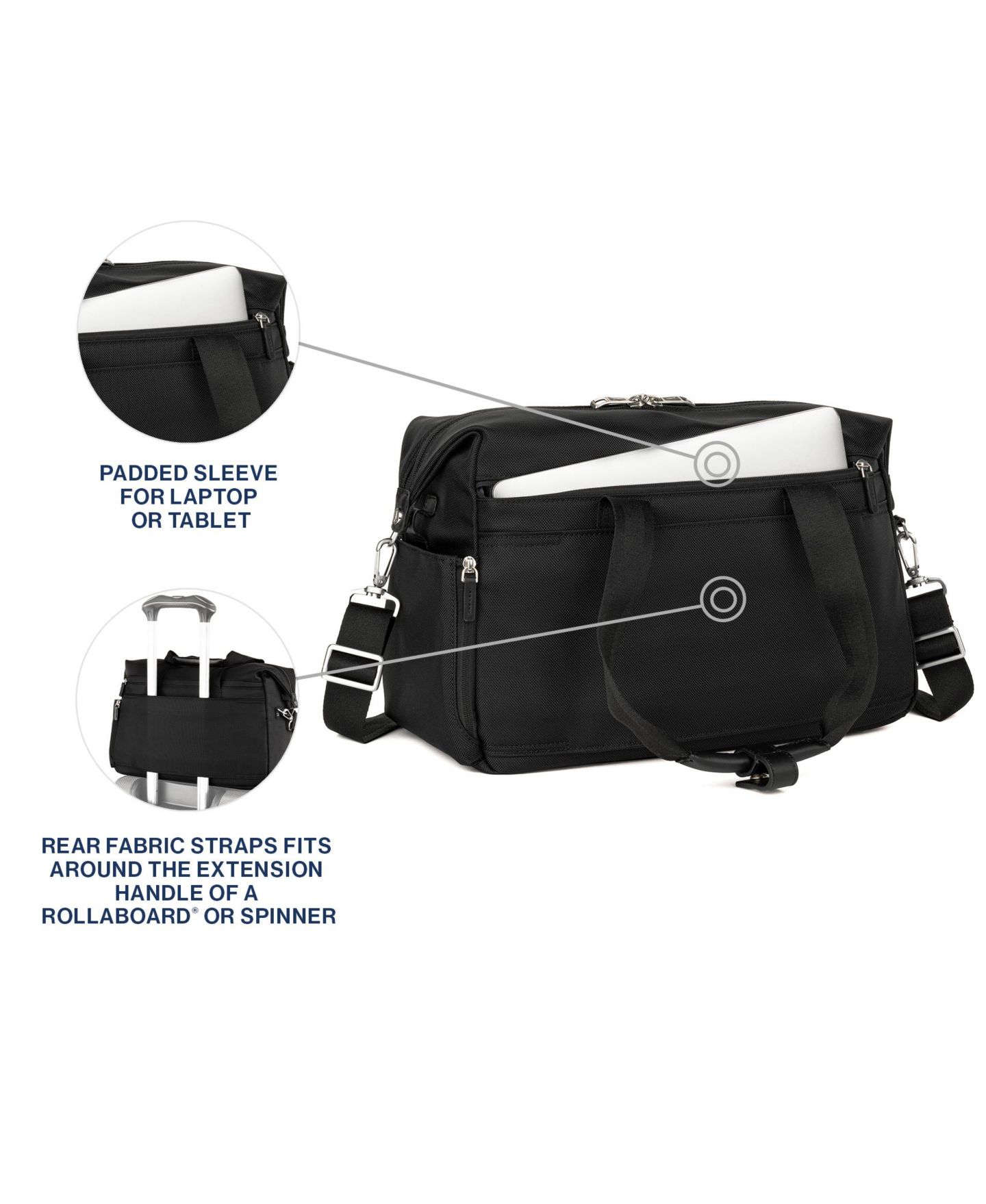 Сумка Travelpro Platinum Elite UnderSeat Tote, цвет: Теневой чёрный — фото 7