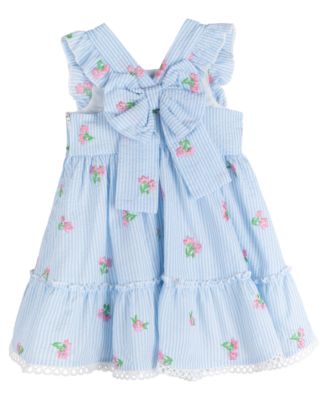 Baby Girls 2-Piece Seersucker Dress with Matching Headband Set