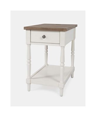 Grafton Farms Country Farmhouse USB Charging Chair Side Table