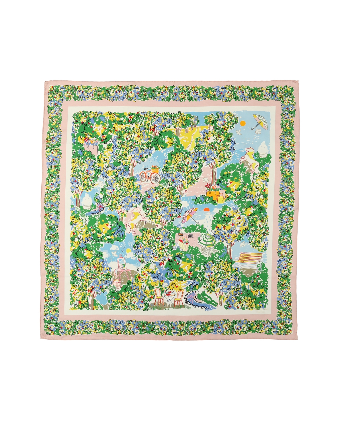 Women's Springtime Gardens Silk Square Scarf - Multi