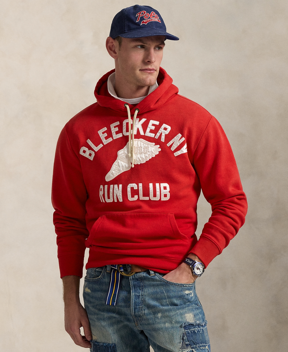 Polo Ralph Lauren Slub Fleece Graphic Hoodie In Rl 2000 Red