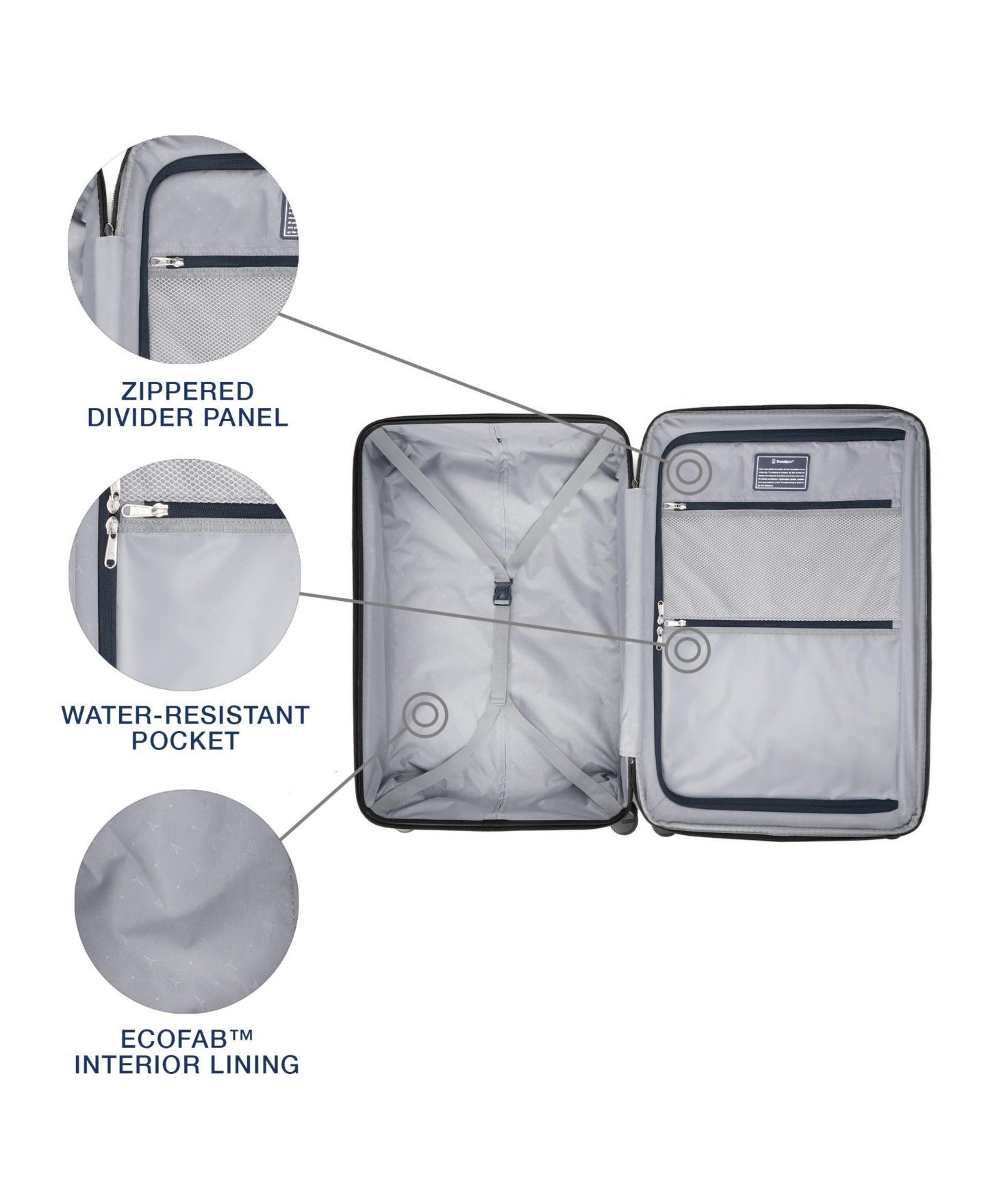 Чемодан Travelpro WalkAbout 7 Medium Hardside Check-in Spinner, цвет: Чёрный — фото 11