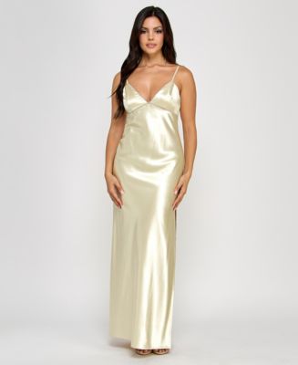 Morgan & Company Juniors' Embellished V-Neck Sleeveless Gown - Macy's