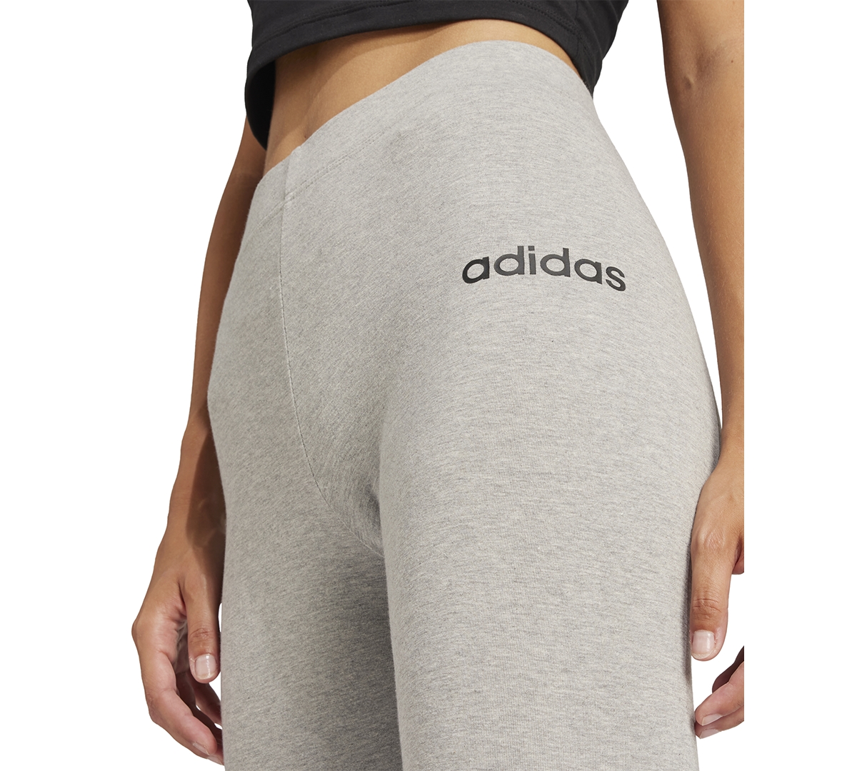 Adidas Originals Women's Hip-logo Full-length Athletic Tights In Medium Grey Heather,black