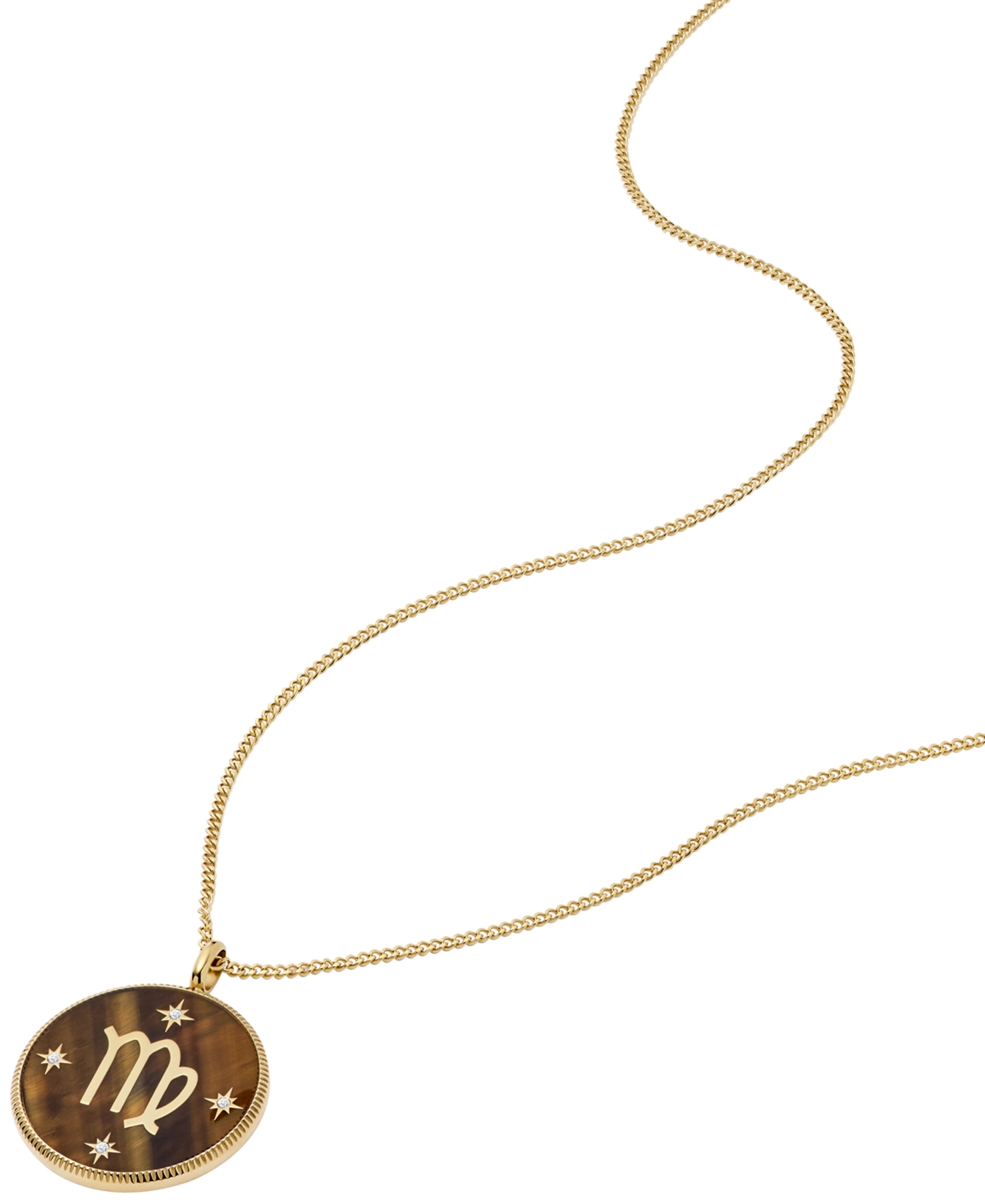 Fossil Written In The Stars Zodiac Pendant Necklace In Virgo