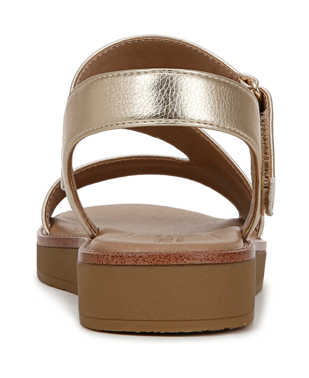 Shop Lifestride Women's Waverly Round Open Toe Strappy Platform Sandals In Gold Faux Leather