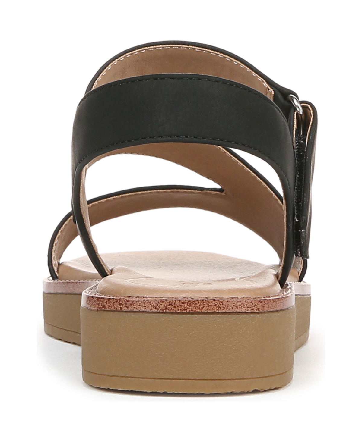 Shop Lifestride Women's Waverly Round Open Toe Strappy Platform Sandals In Black Faux Leather