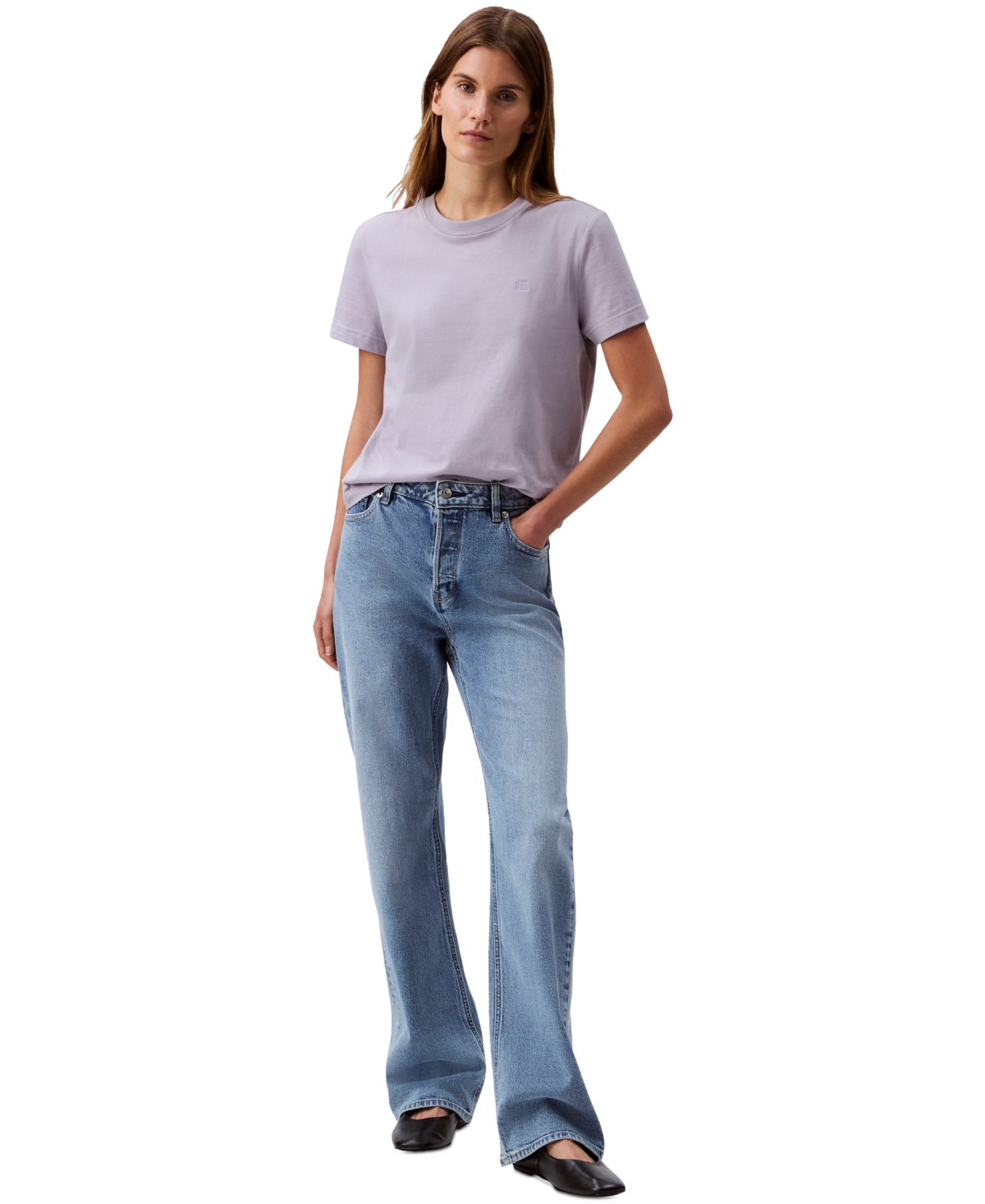 Shop Calvin Klein Jeans Est.1978 Women's 90s Straight-leg Stretch Jeans In Blue Stone