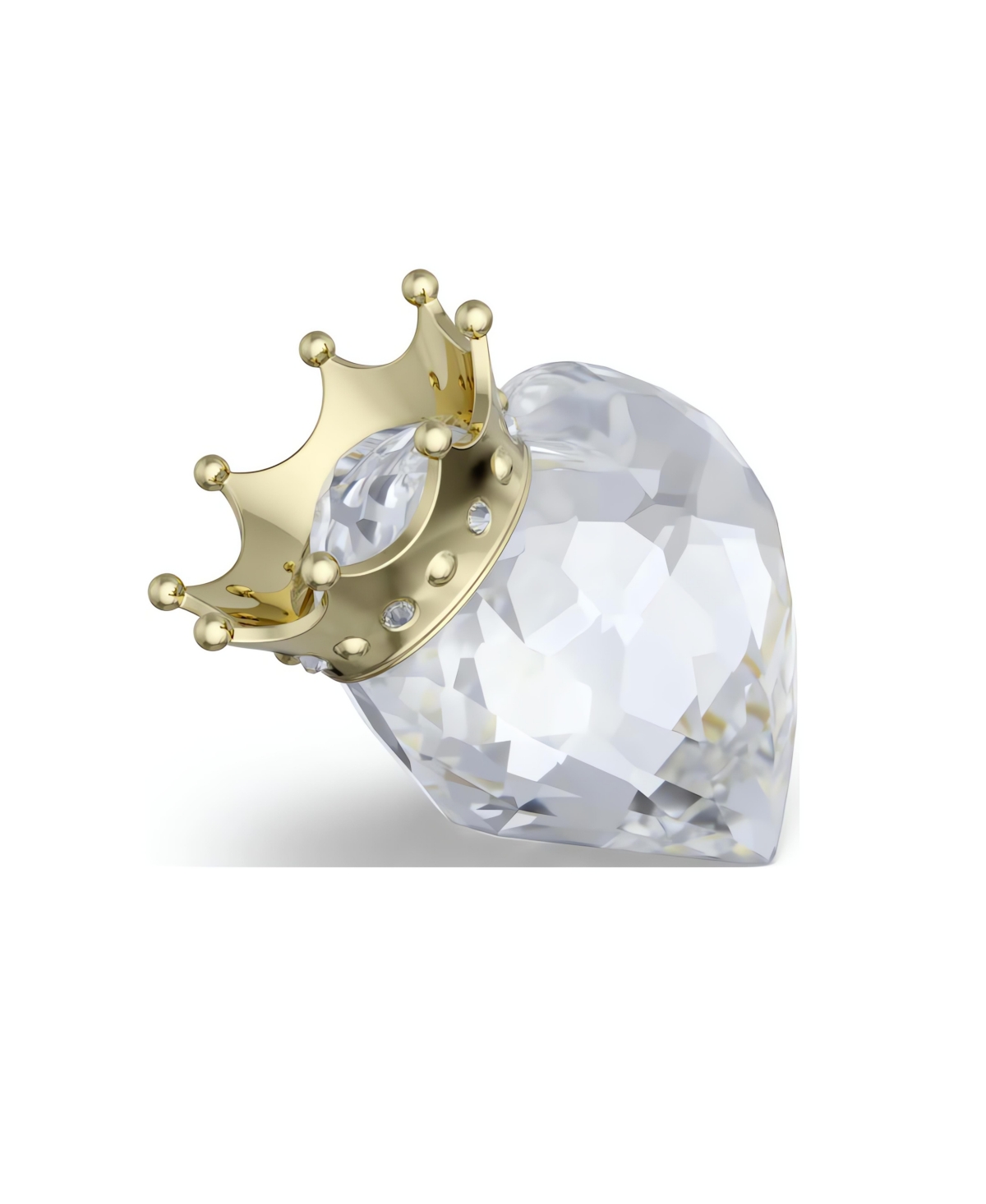 Swarovski Symbolica Heart With Crown Figurine In White,clear