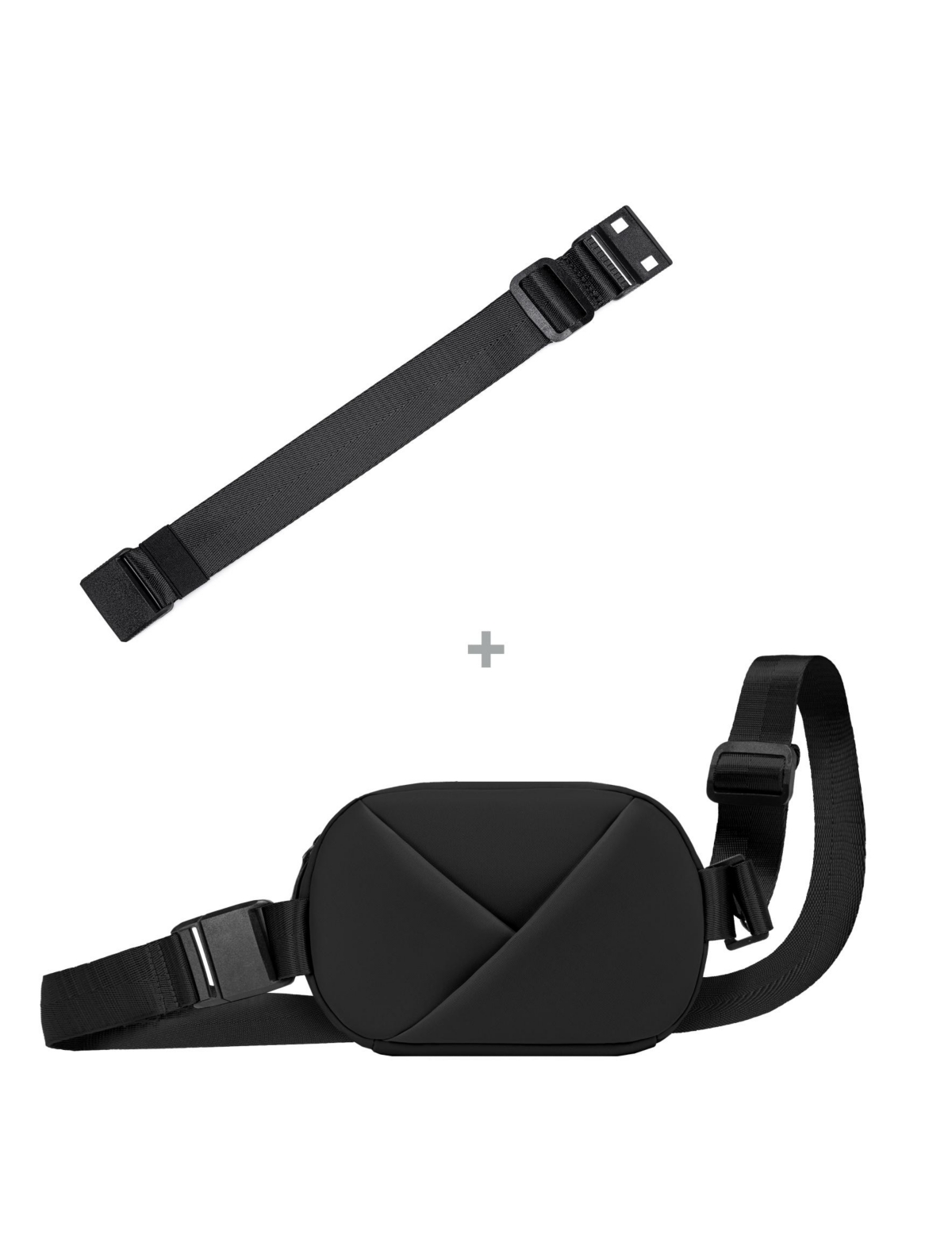 Origami Sling Belt Bag With Extender Strap - Navy