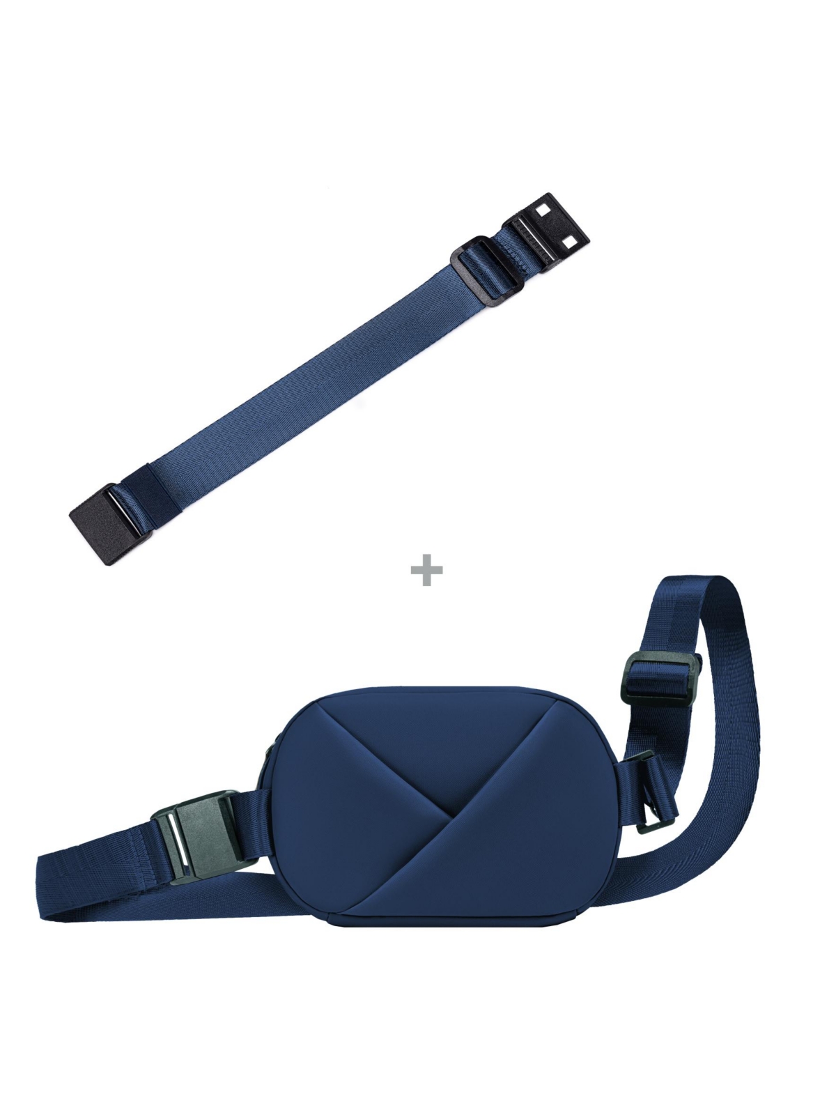 Origami Sling Belt Bag With Extender Strap - Navy