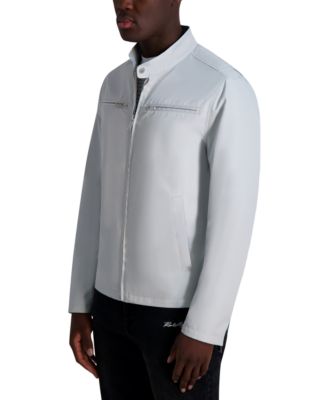 KARL LAGERFELD PARIS Men's Lightweight Band-Collar Jacket