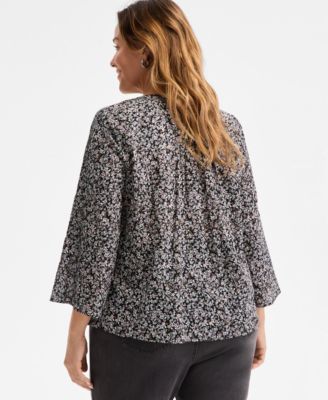 売れ筋商品|||スタイルアンドコー カットソー トップス レディース Plus Size Printed Pintuck Top, Exclusively at Macy's Ditsy Deep Black Style & Co Plus Size Printed Pintuck Top, Exclusively at