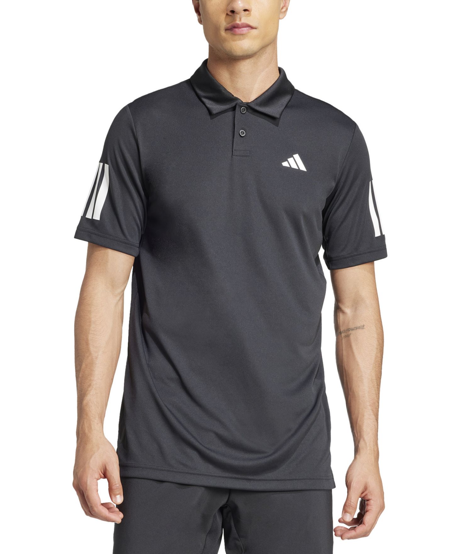 Мужское поло adidas Club Tennis Climacool 3-Stripes Polo Shirt, цвет: Чёрный — фото 1