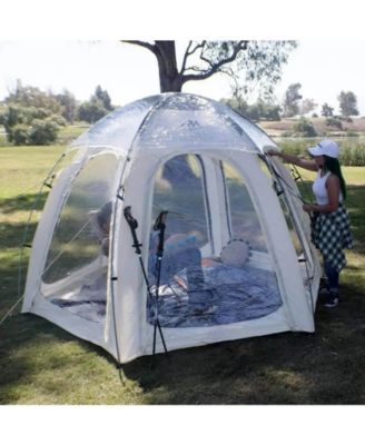 Nucleus Hexagon Tent 9.8FT with Screened Walls and Waterproof Cover, Ideal for Outdoor Picnics, Glamping, Camping, and Stylish Backyard Events