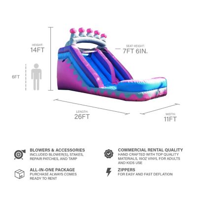 14 FT Princess Tiara Commercial Grade Water Slide with Pool (with Blower)