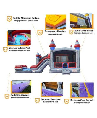 Titanium Commercial Grade Bounce House Water Slide Combo with Pool for Kids and Adults (with Blower), Basketball Hoop, Wet Dry Use, Outdoor Indoor, Birthday Party, Rental Quality