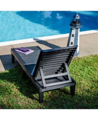 5-Position Adjustable Sun Lounger Polypropylene Resin - Black