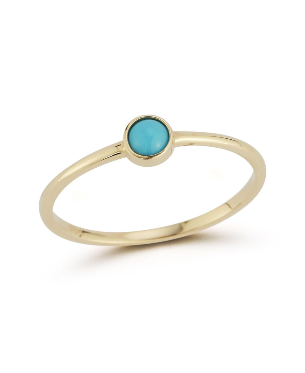 Rachel Zoe Fine Jewelry 14K Gold Solitaire Turquoise Ring - 14k gold