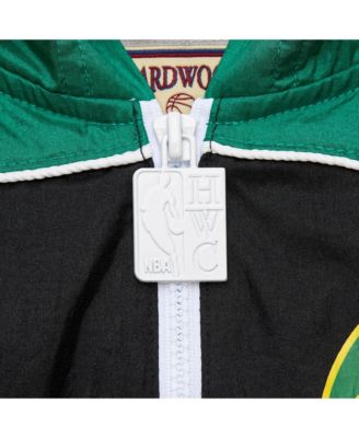 Men's Black Boston Celtics Hardwood Classics Big Shot Premium Full-Zip Windbreaker Jacket