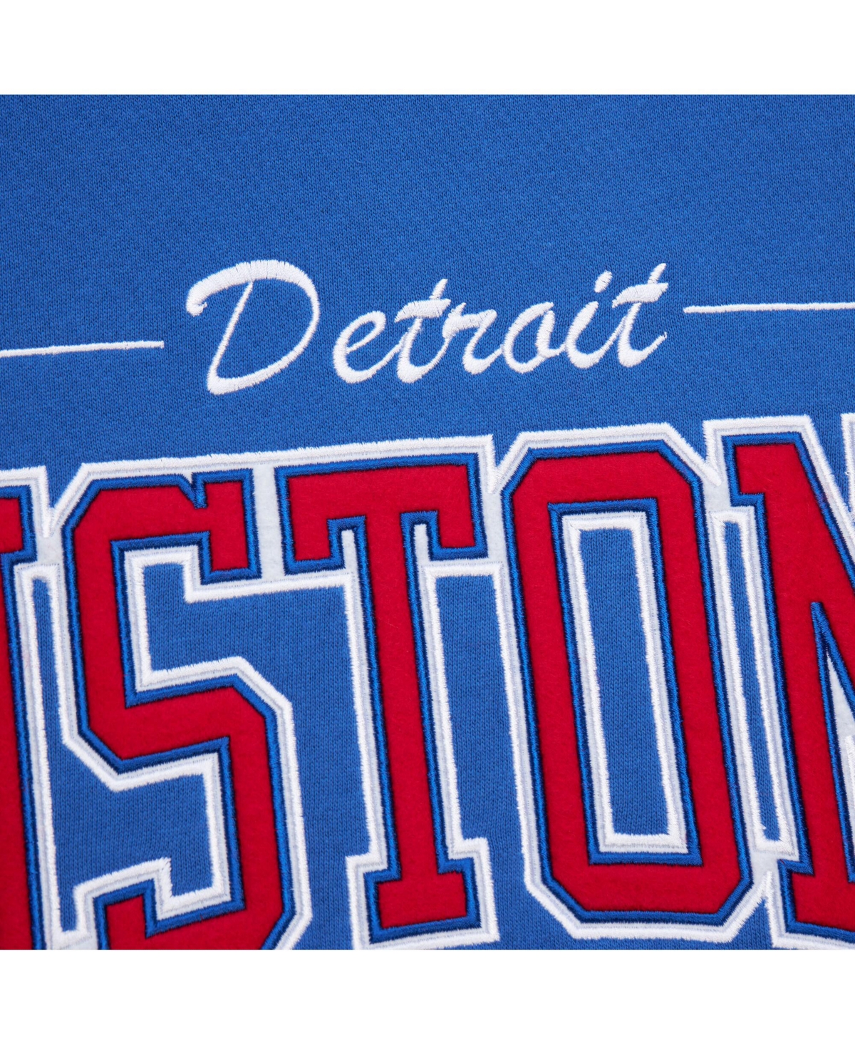 Mitchell & Ness Men's Blue Detroit Pistons Hardwood Classics There Back 2.0 Vintage Pullover Sweatshirt In Blue