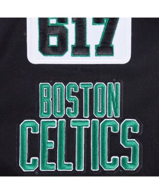 Men's Black Boston Celtics Area Code Twill Full-Zip Jacket