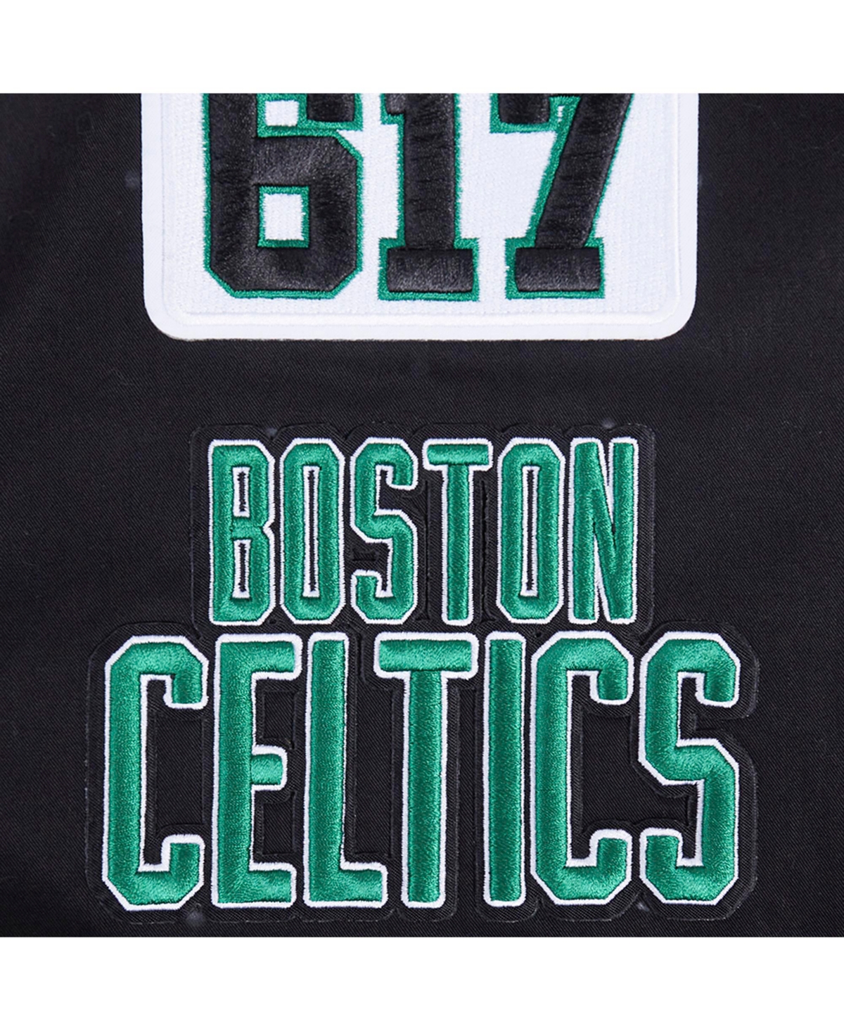 Pro Standard Men's Black Boston Celtics Area Code Twill Full-zip Jacket In Black