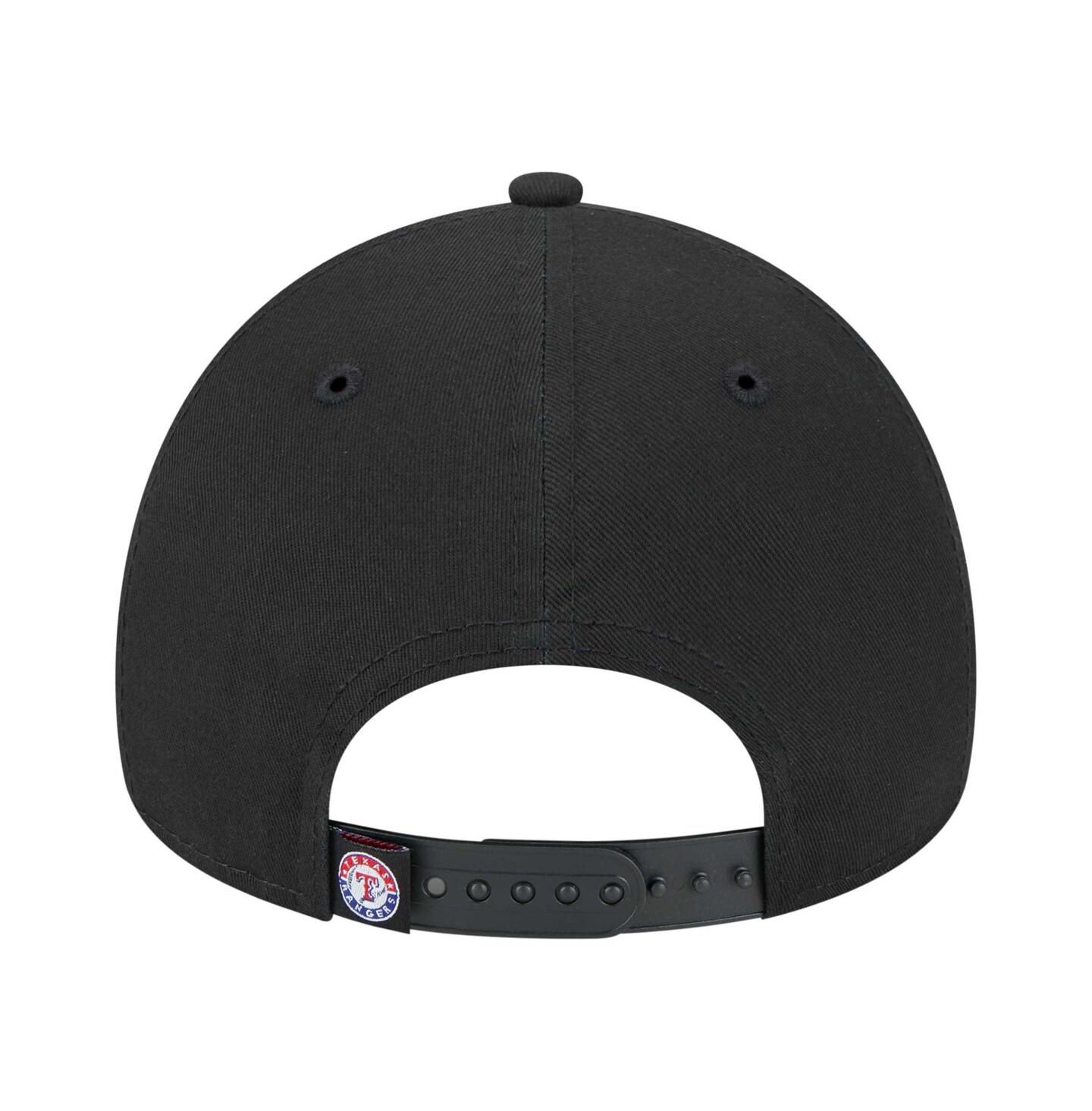 Мужская кепка New Era Black Texas Rangers 9FORTY A-Frame Adjustable Hat — фото 3