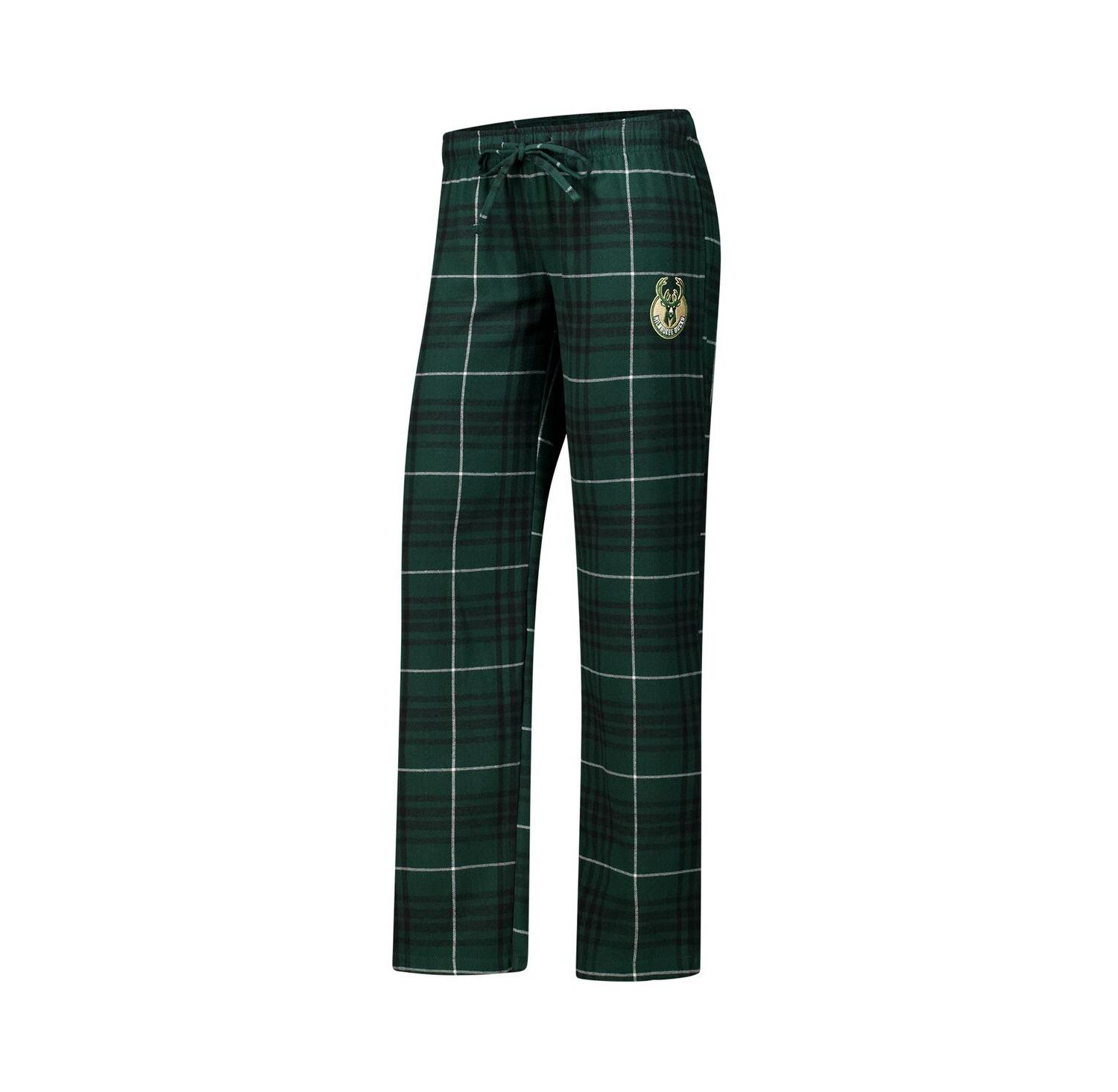 Women's Hunter Green Milwaukee Bucks Vector T-Shirt Flannel Pants Sleep Set