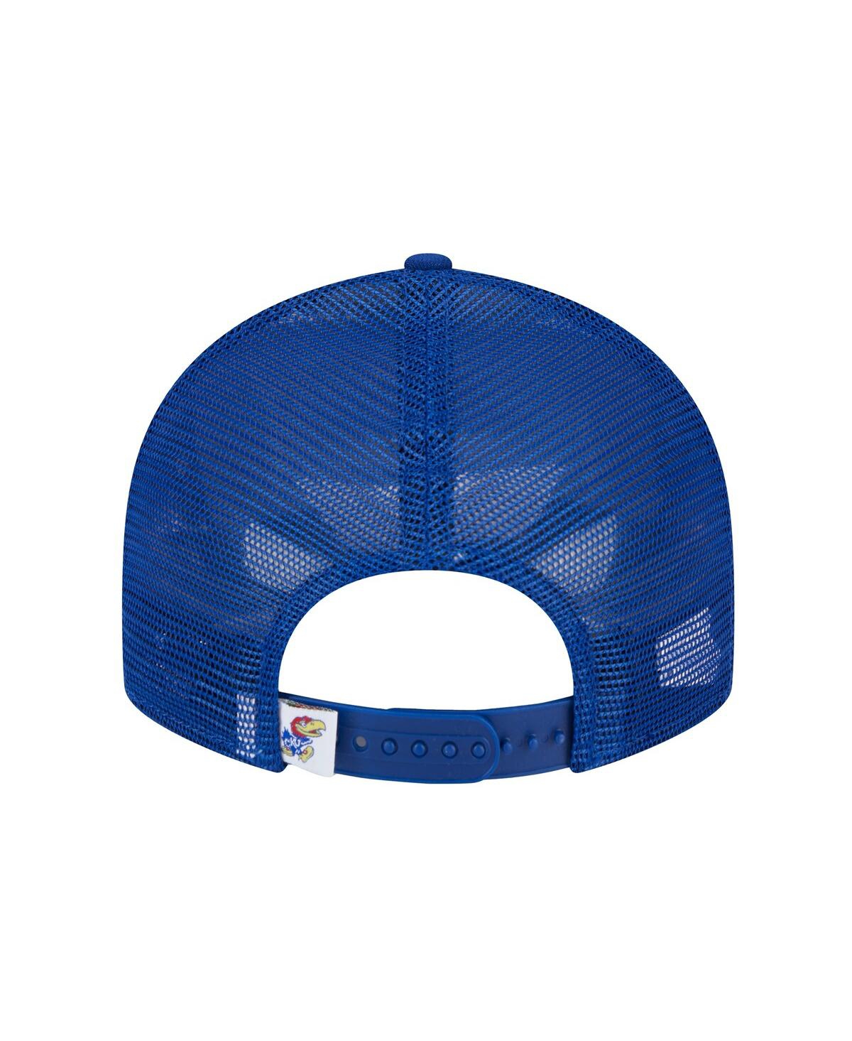 NEW ERA MEN'S ROYAL KANSAS JAYHAWKS TRUCKER 9FIFTY SNAPBACK HAT 