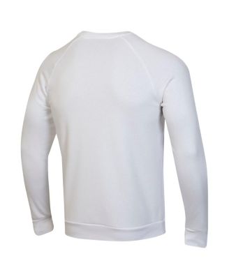 Men's White Notre Dame Fighting Irish 2024/25 Sideline Wordmark Rival Raglan Pullover Sweatshirt