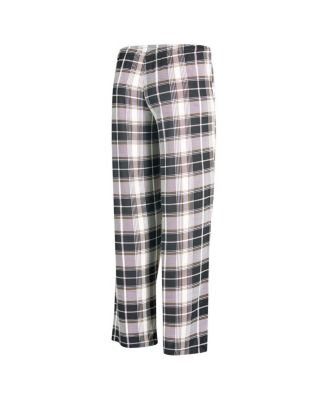 Women's Black New Orleans Saints Ashford Plaid Knit Pants