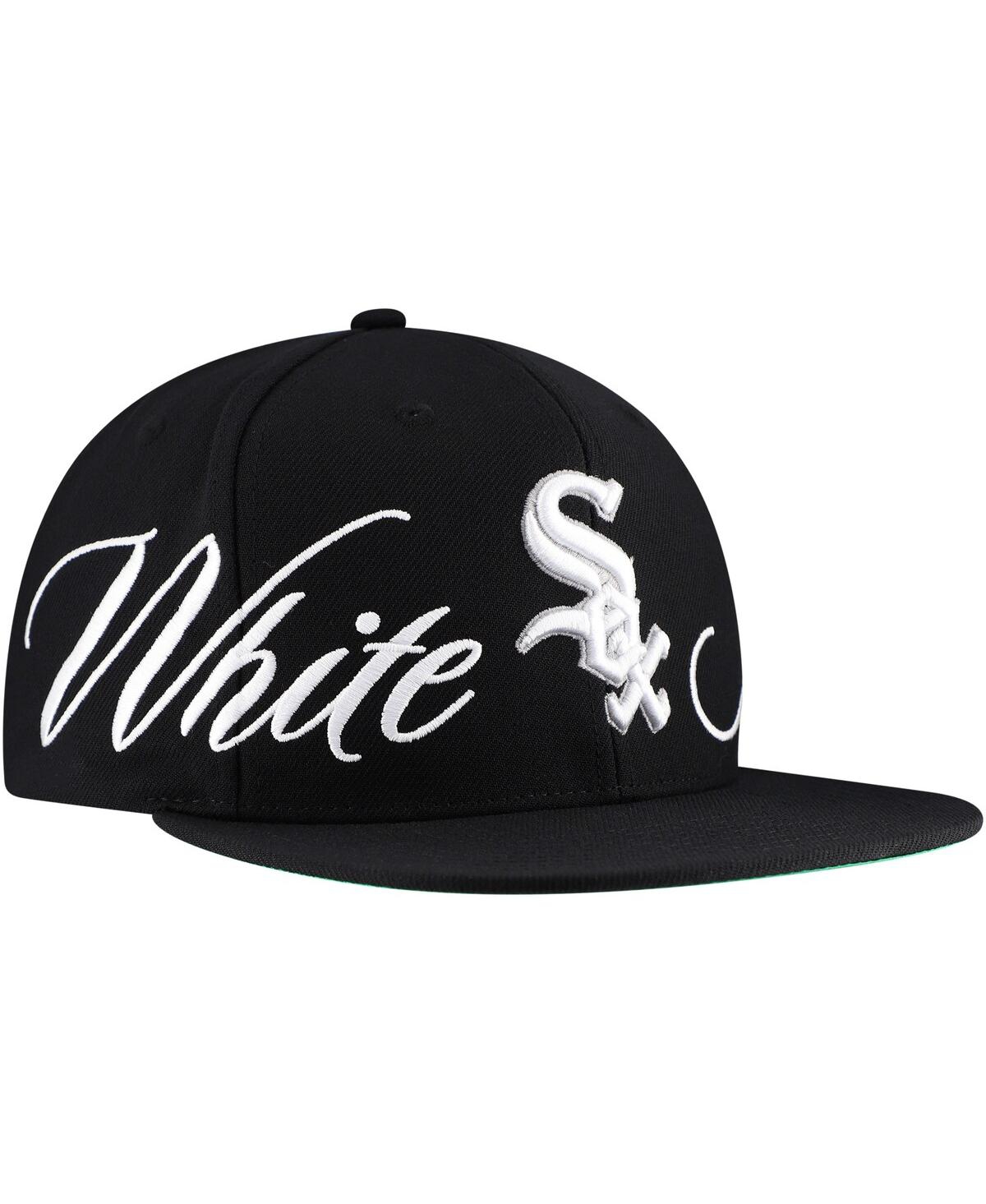 Mitchell & Ness Men's Black Chicago White Sox Just Don X Mlb Lux Script Snapback Hat In Black
