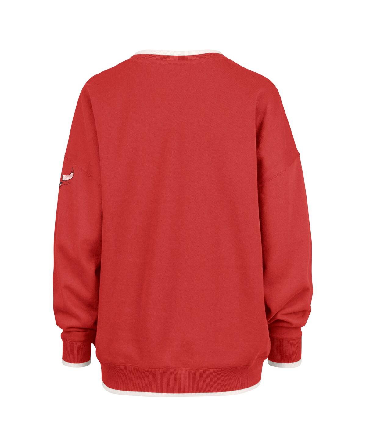 Shop 47 Brand Women's Red Chicago Bulls Rise Pack Daze '80s Oversized Pullover Sweatshirt