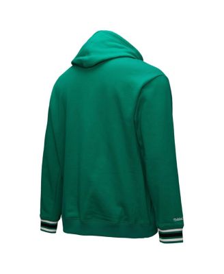 Men's Kelly Green Boston Celtics Chainstitch Applique Vintage Heavyweight Pullover Hoodie