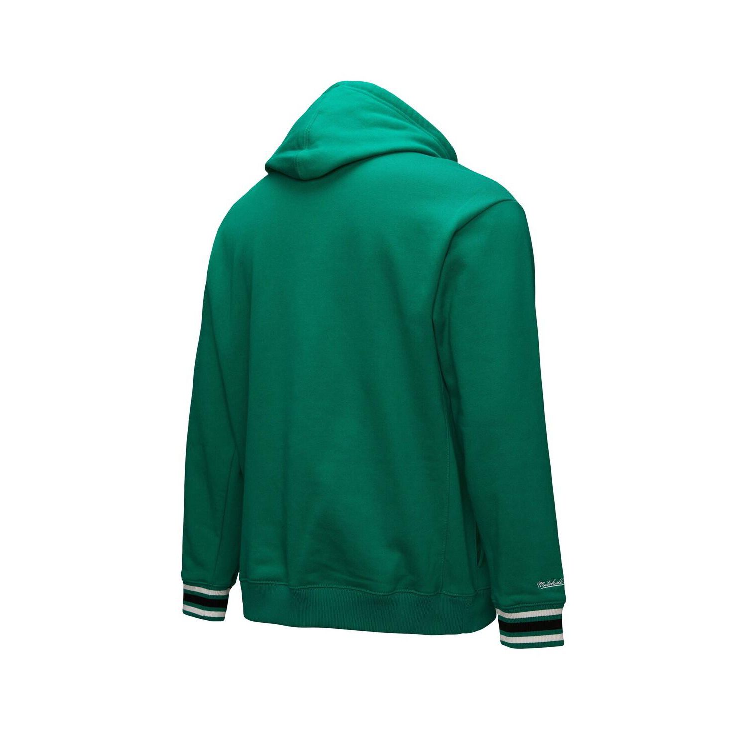 Men's Kelly Green Boston Celtics Chainstitch Applique Vintage Heavyweight Pullover Hoodie