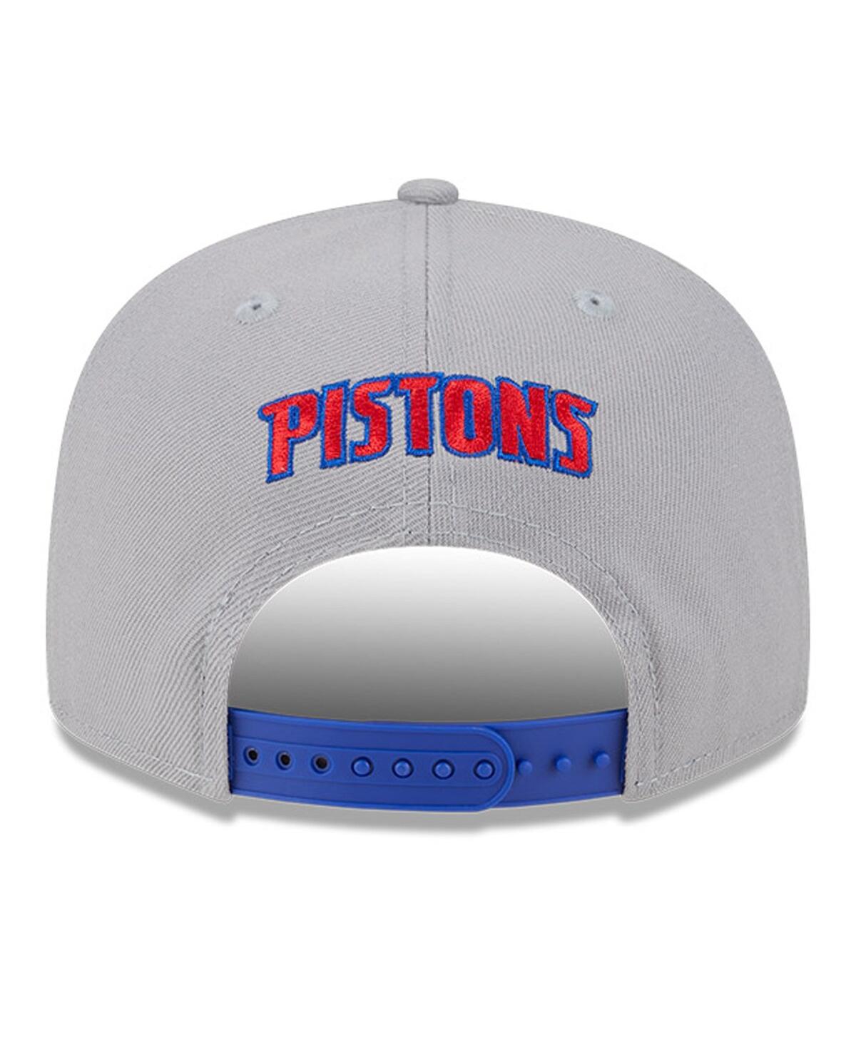 NEW ERA MEN'S GRAY DETROIT PISTONS CHENILLE BAND 9FIFTY SNAPBACK HAT 