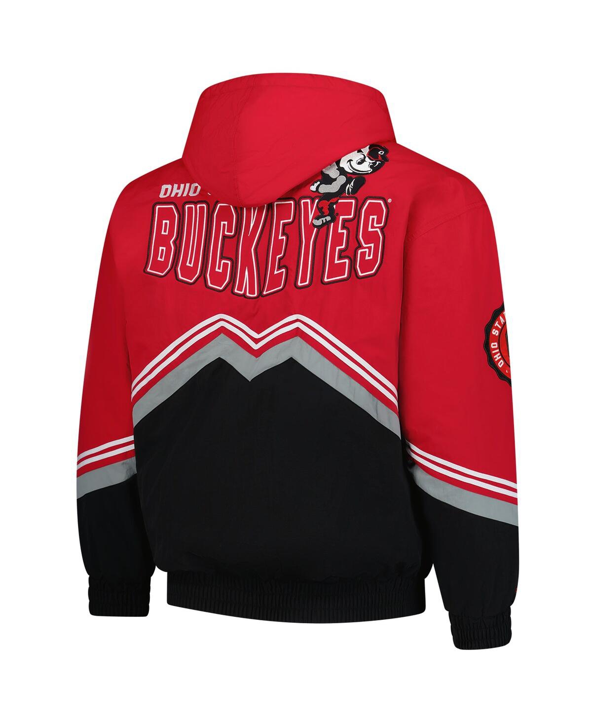 Mitchell & Ness Men's Scarlet/black Ohio State Buckeyes Throw It Back Retro Full-zip Windbreaker Jacket In Scarlet,black