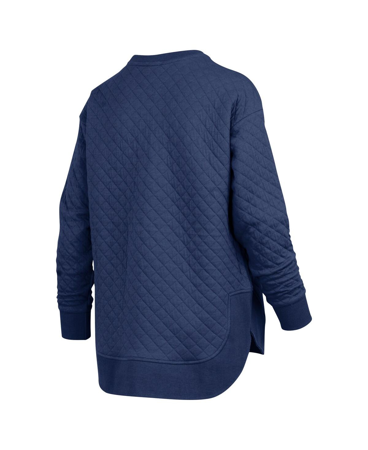 Pressbox Women's Navy Penn State Nittany Lions Quilted Long Sleeve Pullover Sweatshirt In Navy