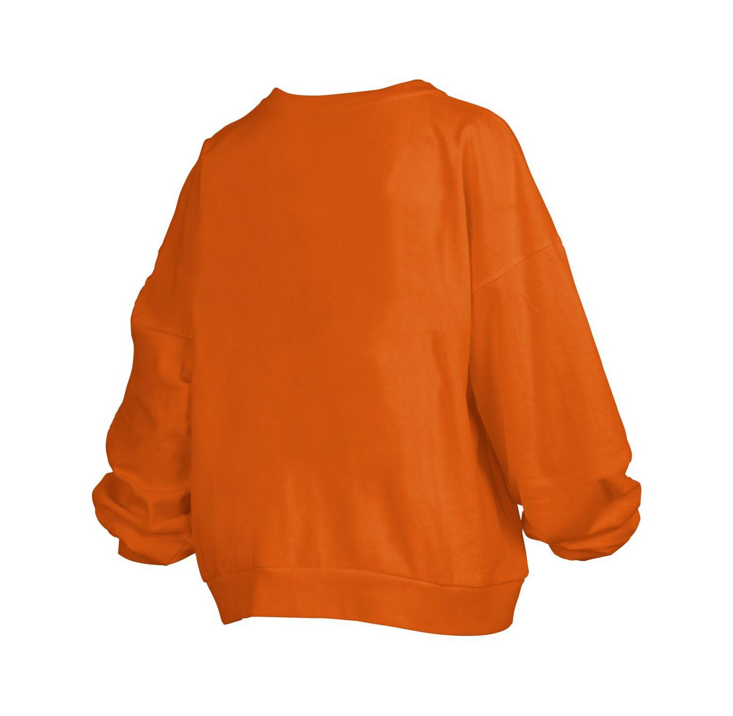 Women's Texas Orange Texas Longhorns Big Aug Script Janice Oversized Pullover Sweatshirt